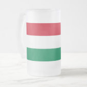 Frosted Glass Mok met Hongaarse vlag (Voorkant links)