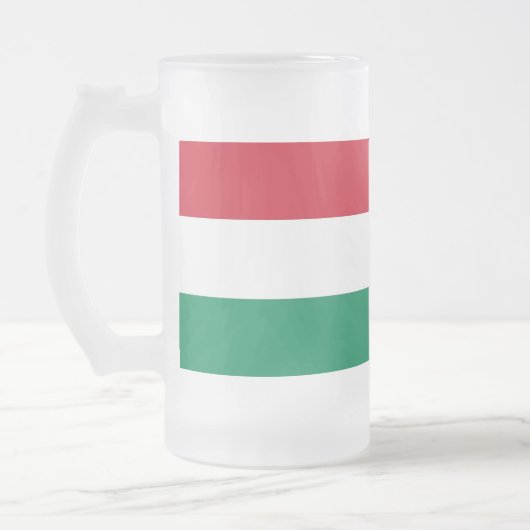 Frosted Glass Mok met Hongaarse vlag (Links)