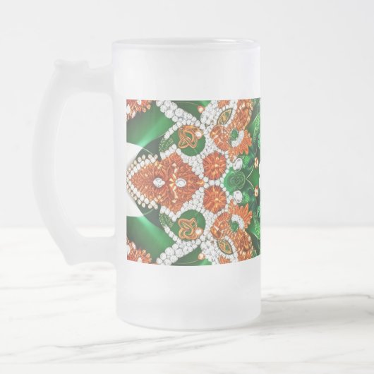 Frosted Glass Mok met Iers Kleuren ontwerp (Links)