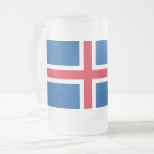 Frosted Glass Mok met IJslandse vlag