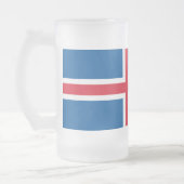 Frosted Glass Mok met IJslandse vlag (Links)