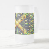 Frosted Glass Mok met Jamaicaanse kleuren ontwerp (Voorkant rechts)