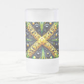 Frosted Glass Mok met Jamaicaanse kleuren ontwerp (Center)