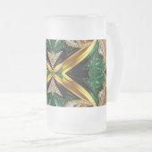 Frosted Glass Mok met Jamaicaanse kleuren ontwerp (Voorkant rechts)