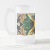 Frosted Glass Mok met Jamaicaanse kleuren ontwerp (Links)