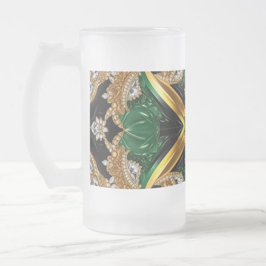 Frosted Glass Mok met Jamaicaanse kleuren ontwerp (Links)