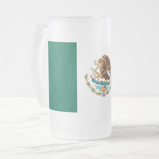 Frosted Glass Mok met Mexicaanse vlag (Voorkant links)