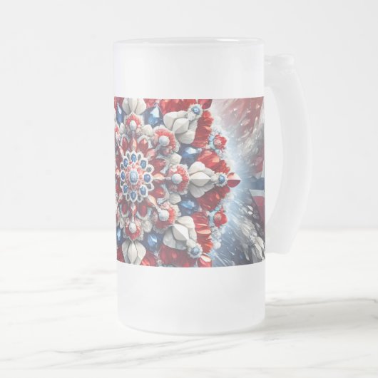 Frosted Glass Mok met Noors Kleuren ontwerp (Voorkant rechts)