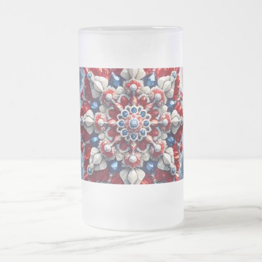 Frosted Glass Mok met Noors Kleuren ontwerp (Center)