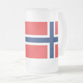 Frosted Glass Mok met Noorse vlag (Voorkant rechts)