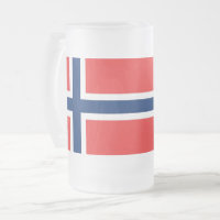 Frosted Glass Mok met Noorse vlag