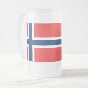 Frosted Glass Mok met Noorse vlag