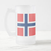 Frosted Glass Mok met Noorse vlag (Links)
