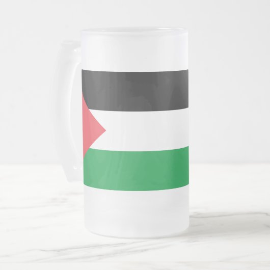 Frosted Glass Mok met Palestijnse vlag (Voorkant links)