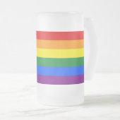 Frosted Glass-Mok met Rainbow Pride-vlag van LGBT Matglas Bierpul (Voorkant rechts)