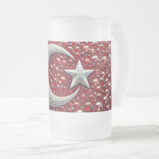 Frosted Glass Mok met Turks Kleuren ontwerp (Voorkant rechts)