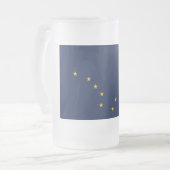 Frosted Glass Mok met vlag van Alaska, Verenigde S (Voorkant links)