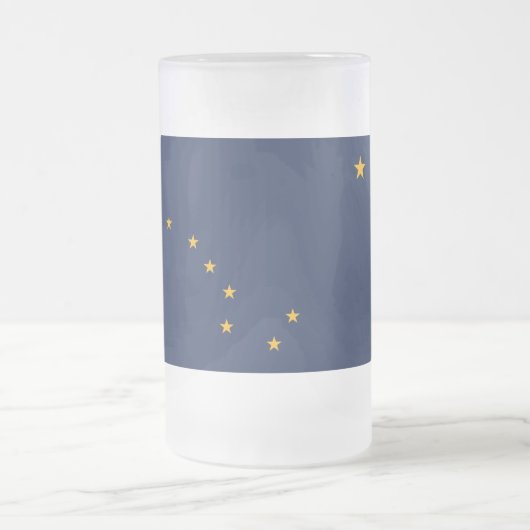Frosted Glass Mok met vlag van Alaska, Verenigde S (Center)