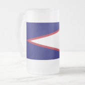 Frosted Glass Mok met vlag van Amerikaans-Samoa (Voorkant links)