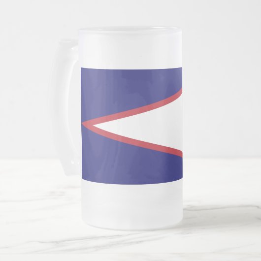 Frosted Glass Mok met vlag van Amerikaans-Samoa (Voorkant links)