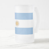 Frosted Glass Mok met vlag van Argentinië (Voorkant rechts)