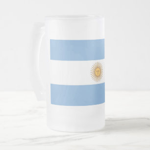 Frosted Glass Mok met vlag van Argentinië