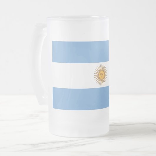 Frosted Glass Mok met vlag van Argentinië (Voorkant links)