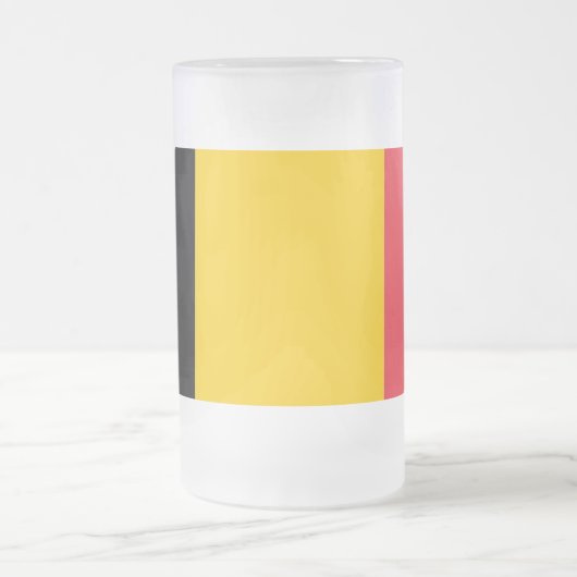 Frosted Glass Mok met vlag van België (Center)