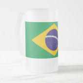 Frosted Glass Mok met vlag van Brazilië (Voorkant links)