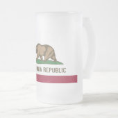 Frosted Glass Mok met vlag van Californië, Verenig (Voorkant rechts)