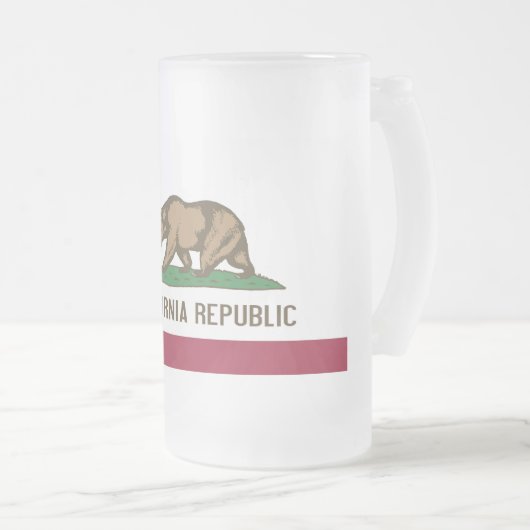 Frosted Glass Mok met vlag van Californië, Verenig (Voorkant rechts)