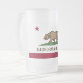 Frosted Glass Mok met vlag van Californië, Verenig (Voorkant links)