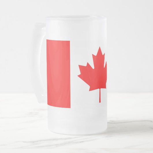 Frosted Glass Mok met vlag van Canada (Voorkant links)