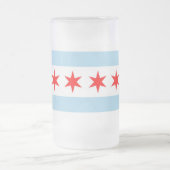 Frosted Glass Mok met vlag van Chicago, Verenigde  (Center)