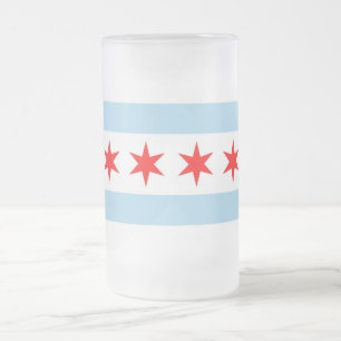 Frosted Glass Mok met vlag van Chicago, Verenigde