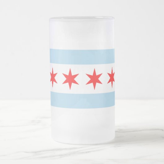Frosted Glass Mok met vlag van Chicago, Verenigde  (Center)
