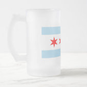 Frosted Glass Mok met vlag van Chicago, Verenigde  (Links)