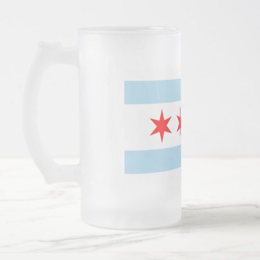 Frosted Glass Mok met vlag van Chicago, Verenigde (Links)