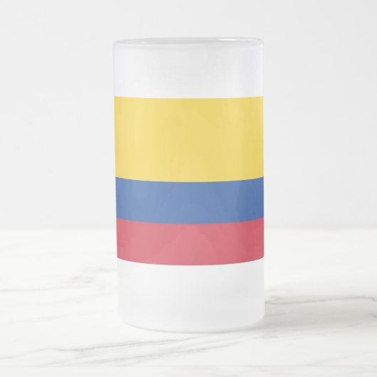 Frosted Glass Mok met vlag van Colombia (Center)