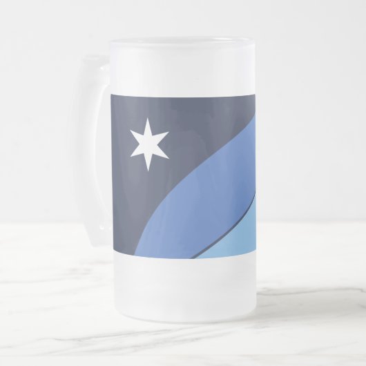 Frosted Glass Mok met vlag van Columbia, SC (Voorkant links)
