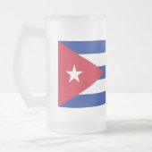 Frosted Glass Mok met vlag van Cuba (Links)