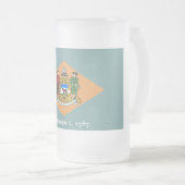 Frosted Glass Mok met vlag van Delaware, Verenigde (Voorkant rechts)