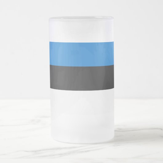 Frosted Glass Mok met vlag van Estland (Center)