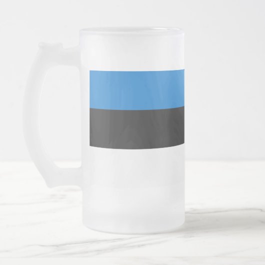 Frosted Glass Mok met vlag van Estland (Links)