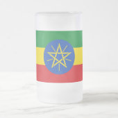 Frosted Glass Mok met vlag van Ethiopië (Center)