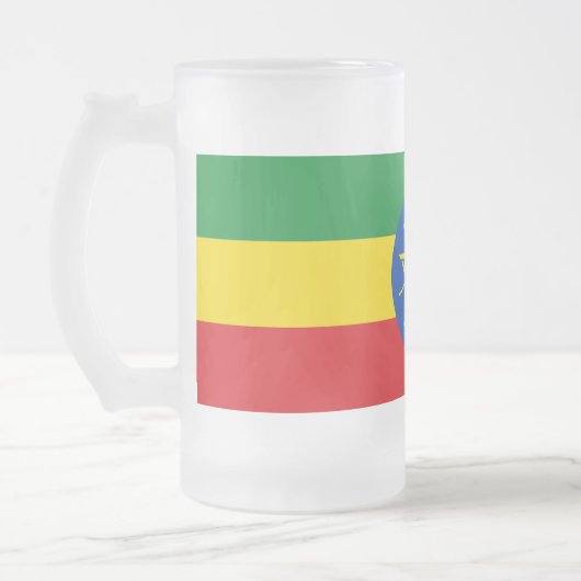 Frosted Glass Mok met vlag van Ethiopië (Links)