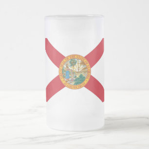 Frosted Glass Mok met vlag van Florida, USA