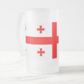 Frosted Glass Mok met vlag van Georgië (Voorkant links)