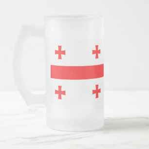 Frosted Glass Mok met vlag van Georgië