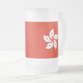 Frosted Glass Mok met vlag van Hongkong (Voorkant rechts)